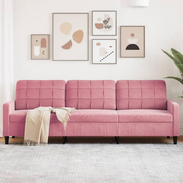 vidaXL 3-Sitzer-Sofa Rosa 210 cm Samt, 4007647, 8721102596605
