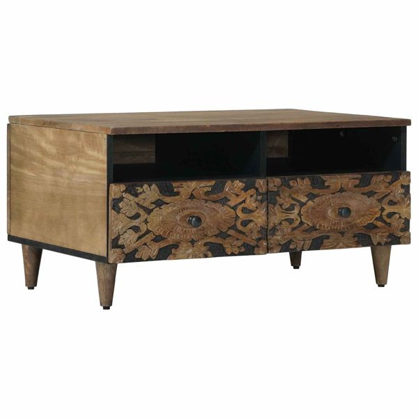 vidaXL Couchtisch Braun 80 x 54 x 40 cm Massivholz Mango, 4018345