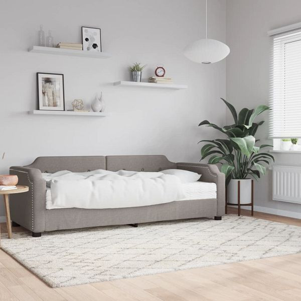 vidaXL Tagesbett mit Matratze Taupe 80x200 cm Stoff, 3197614