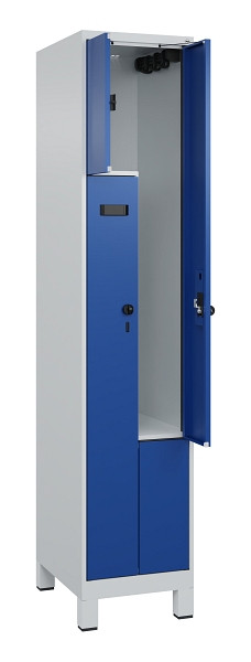 C+P Z-Spind Evolo PLUS, Füße, 2 Fächer, 1950x400x500mm, 7035/5010, Drehriegel, 049013-122 S10013