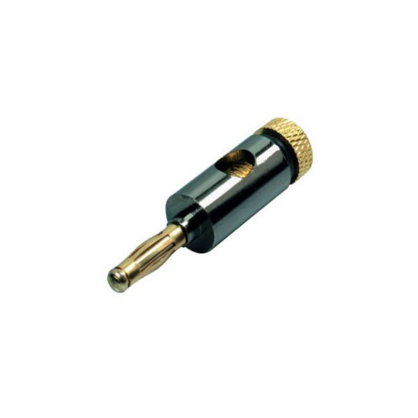 S-Conn Bananenstecker Metall mit Lautsprecherkabel-Anschluss max. 6 mm, vergoldete Kontakte, schwarz, 56210-S
