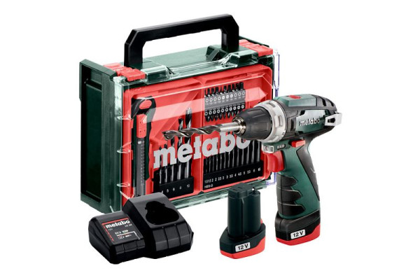 metabo Akku-Bohrschrauber PowerMaxx BS Basic Set Kunststoffkoffer, 600080710