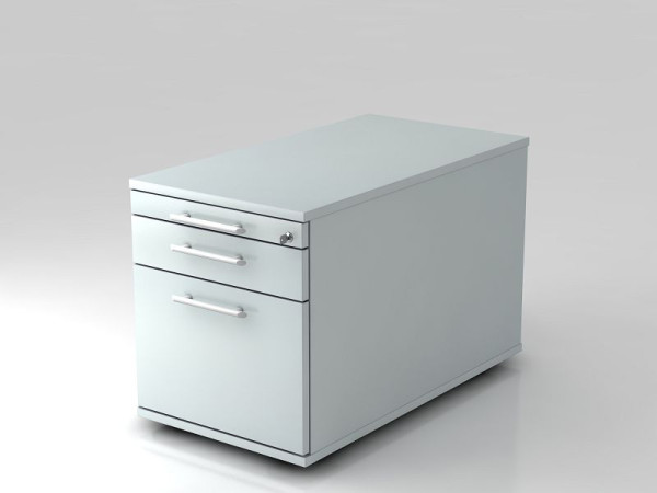 Hammerbacher Rollcontainer 80cm, 1 Schub, 1 HR, Schloss Relinggriff Grau, 42,8x51,2x80 cm, 1/2/6 HE, VTC20/5/5/RE