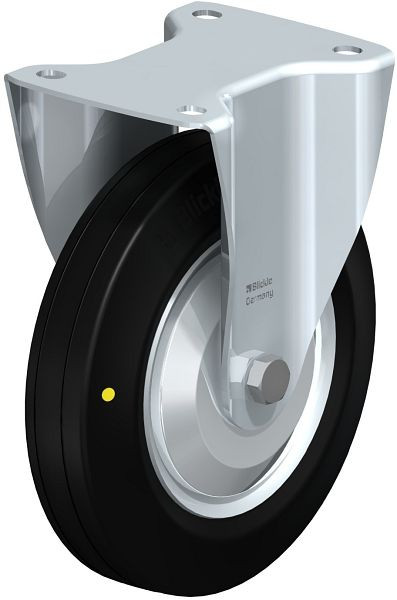 Blickle B-V 200K-EL-FA Stahlblech-Bockrolle, mittelschwere Ausführung, mit Anschraubplatte, Vollgummi, Schwarz, 849831