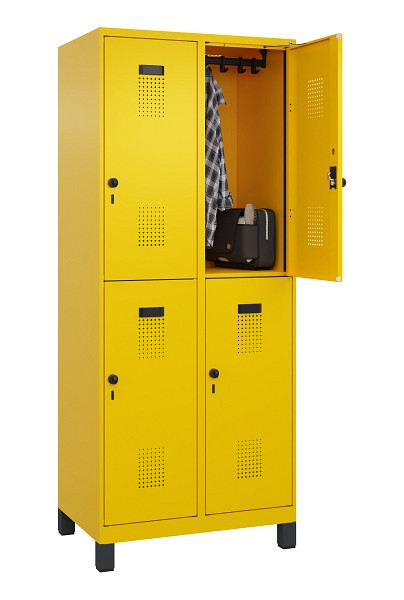 C+P Doppelstöckiger Spind Evolo PLUS, mit Füßen, 4 Fächer, 1950x800x500mm, 1023, Drehriegel, 049310-22 S10022