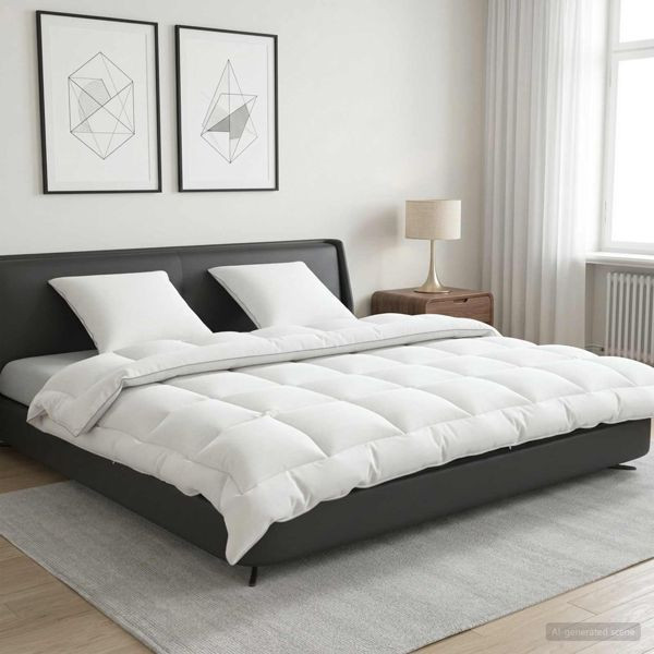 vidaXL Bettdecke und Kissen Set 3-teilig 220 x 240 cm 4 Jahreszeiten Weiß, 3441837