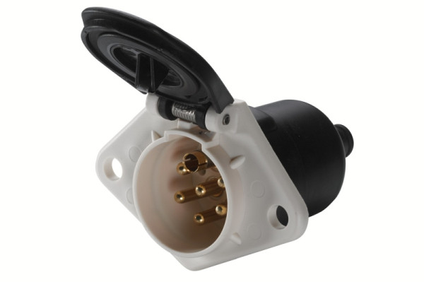 HELLA Steckdose, 24V, 7-polig, Stecker: Schraubkontakt, Länge: 108mm, Kunststoff, schwarz/weiß, DIN/ISO: 3731 S-Typ, 8JB 008 085-011