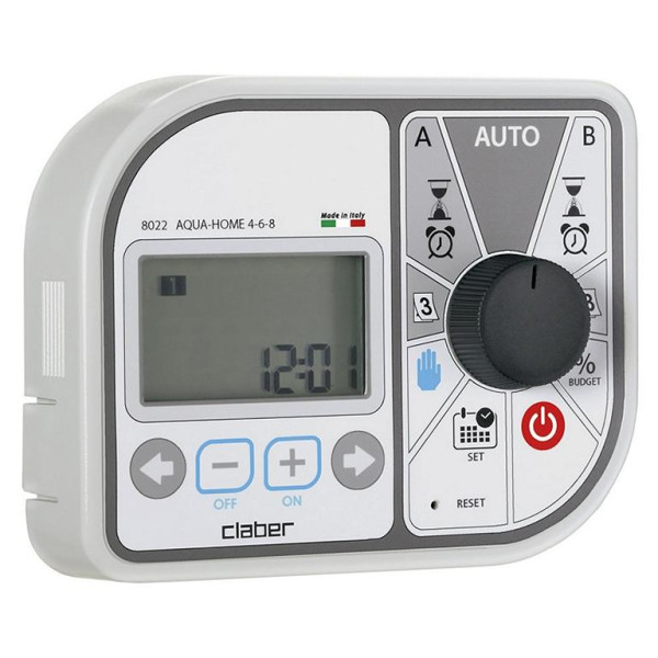 Claber Aqua-Home 4-6-8 Steuergerät für Tropf- und unterirdische Bewässerung, CL80220000