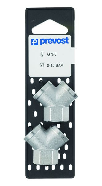 Prevost 2 Y-Stücke mit zylindrischem Innengewinde, IG BSPP: G 3/8, VE: 2 Stück, Y38P2