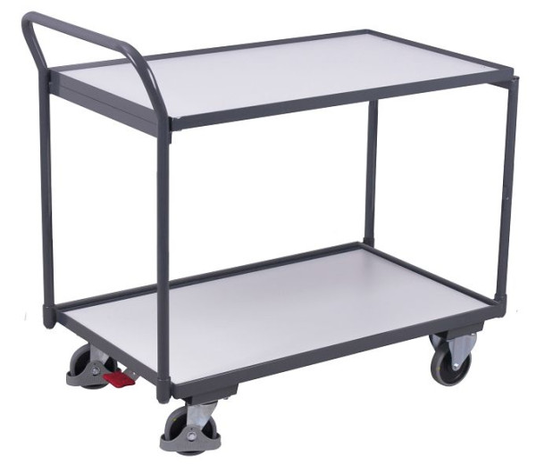 VARIOfit ESD Tischwagen mit 2 Ladeflächen, Außenmaße: 1.125 x 625 x 1.010 mm, RAL 7024 graphitgrau, sw-600.557