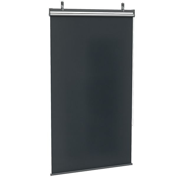 Outsunny Senkrechtmarkise, höhenvestellbar, Kettenzug, inkl. Haken, 124 cm x 222 cm, Dunkelgrau, 840-240V00CG