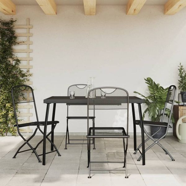 vidaXL 5-teilig Garten-Essgruppe Anthrazit Streckgitter, 3211812