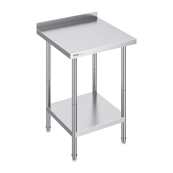 VEVOR Arbeitstisch Küchentisch Zubereitungstisch Kommerziell 61x61cm Anschlag, CFBXGGZTLCWJV13MBV0