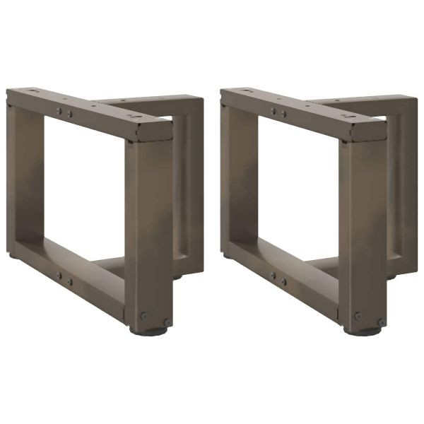 vidaXL Couchtischbeine T-Form 2 Stück Naturstahl 40x25x(30-31) cm Stahl, 4013007
