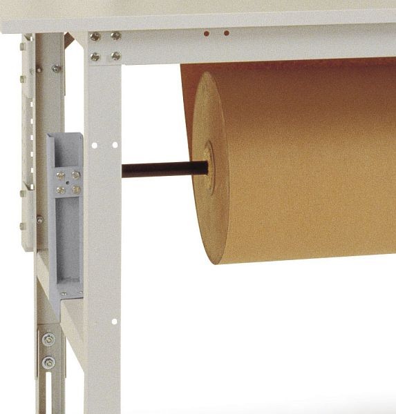 Manuflex Rollen-Achssatz für PACKPOOL Packtische Breite = 1500 mm, Länge x Ø = 1130 x 24 mm, Alusilber, AS1201.9006