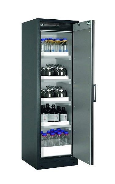 asecos Sicherheitsschrank Q-CLASSIC-90, Q90.195.060.R in reinweiß RAL 9010 mit 4x Wannenboden Standard (Polypropylen), 30073-050-33418