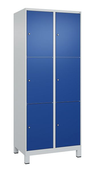 C+P Schließfachschrank Classic PLUS, Füße, 2 Abteile mit je 3 Fächern, 1950x800x500mm, 7035/5010, 080010-223 S10003