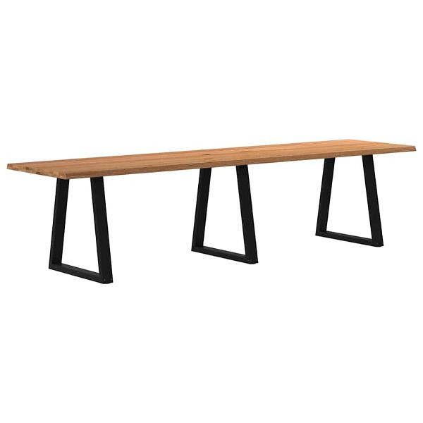 vidaXL Esstisch mit Baumkanten 320x80x74 cm Massivholz Eiche, 3304151