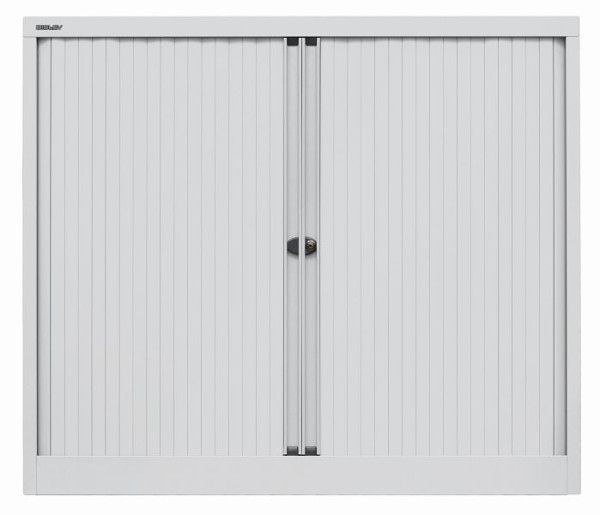Bisley Rollladenschrank EuroTambour, 2 Fachböden, 2,5 OH, Rollladen lichtgrau, Korpus lichtgrau, ET412102SLG645