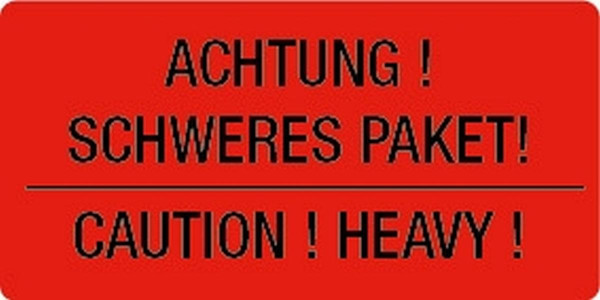 Eichner Warn- und Verpackungsetiketten, Text: schweres Paket, VE: Rolle a 250 Stück, 9220-00081-008
