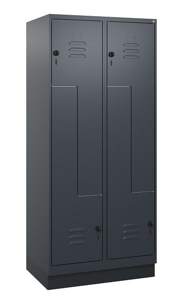 C+P Z-Spind Classic PLUS, Sockel, 4 Abteile, 1800x800x500mm, 7016/7016, Drehriegel, 0800237-224 S10012