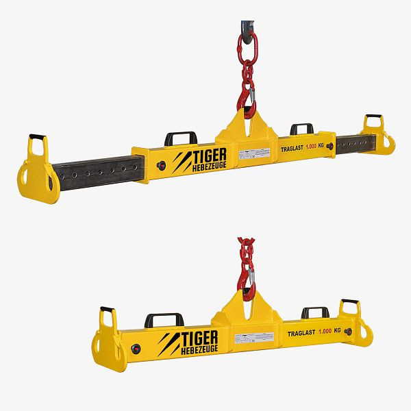 TIGER Hebezeuge Balkentraverse - TA-SHTR, Traglast: 3.000 kg, Hakenabstand (L): 1.200-2.000 mm, TA-SHTR-3,0-2,0