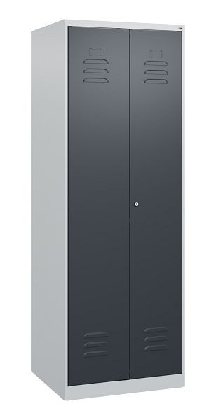 C+P Umkleidespind Classic PLUS SW, 2 Abteile, 1700x600x500mm, 7035/7016, Zylinderschloss, 0800027-20 S10020