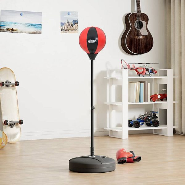 vidaXL Punchingball mit Ständer, Handschuhen & Pumpe 81-122 cm, 4016325