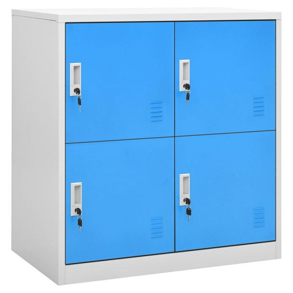 vidaXL Schließfachschrank Hellgrau und Blau 90x45x92,5 cm Stahl, 336433