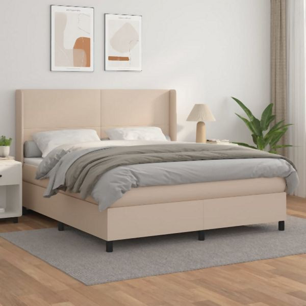 vidaXL Boxspringbett Matratze Cappuccino-Braun 180x200 cm Kunstleder, 3132398