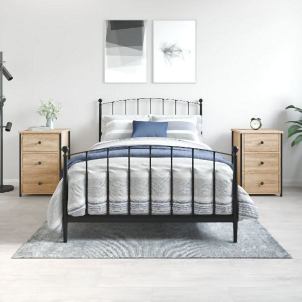 vidaXL Nachttische 2 Stk. Sonoma-Eiche 40x36x60 cm Holzwerkstoff, 825996