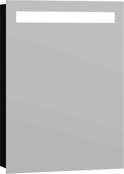 Scanbad Multo Global Spiegelschrank mit Licht, 1 Tür 70x50 cm L Schwarz, Steckdose E, S435-129