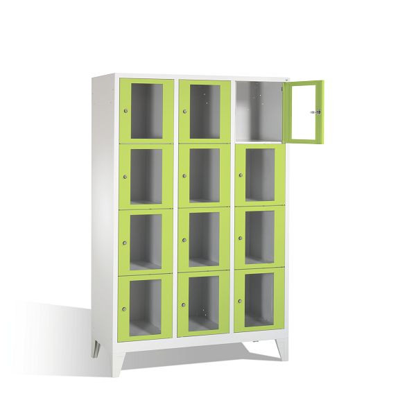 C+P Schließfachschrank Classic, H1850xB1200xT500mm, Farbe: Lichtgrau / Viridingrün, 8010A324 S10007