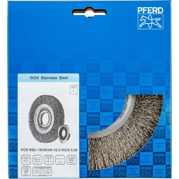 Pferd Rundbürste, ungezopft POS RBU 18038/AK32-2 INOX 0,30, 43701246