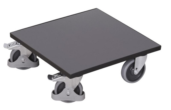 VARIOfit Kistenroller mit Boden, Ladefläche: 500 x 500 mm, RAL 7016 anthrazitgrau, sw-500.011/AG