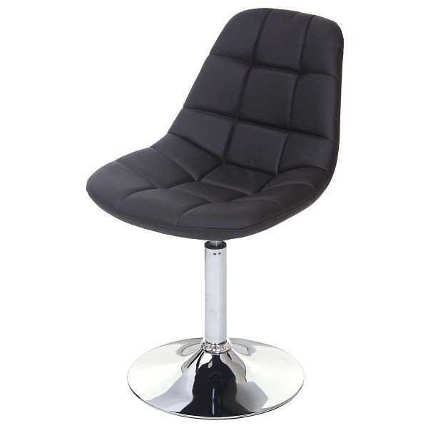 Mendler Esszimmerstuhl HWC-A60, Stuhl Drehstuhl, Retro 50er Jahre Design, Kunstleder braun, Chromfuß, 74857