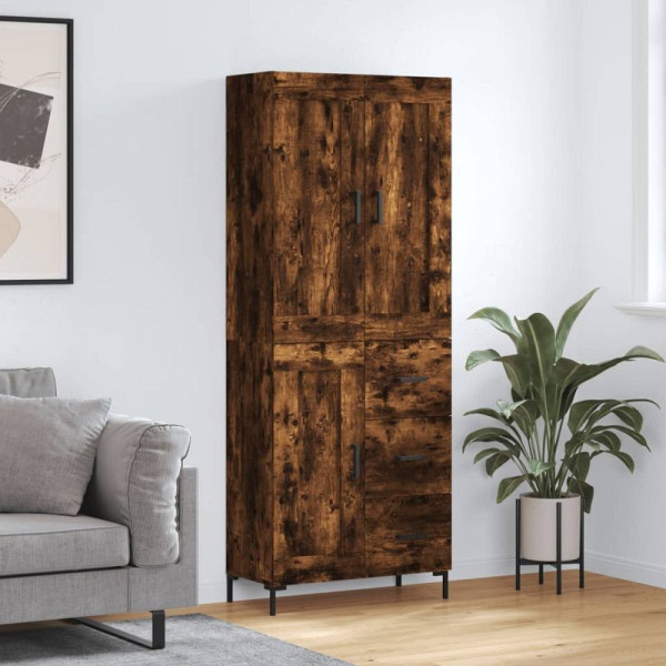 vidaXL Highboard Räuchereiche 69,5x34x180 cm Holzwerkstoff, 3200006