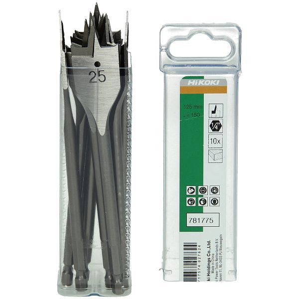HiKOKI Flachholzbohrer 28 x 150 mm 1/4" Sechskant, VE: 10 Stück, 781777