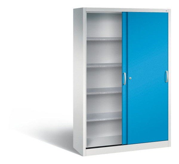 C+P Schiebetürenschrank Acurado, H1950xB1200xT400mm, Farbe: Lichtgrau / Lichtblau, Bügelgriff, 2049-00 S10080
