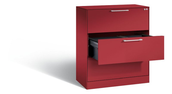 C+P Hängeregistraturschrank Asisto, H1010xB800xT435mm, Farbe: Rubinrot, Bügelgriff, 146043-312 S10091