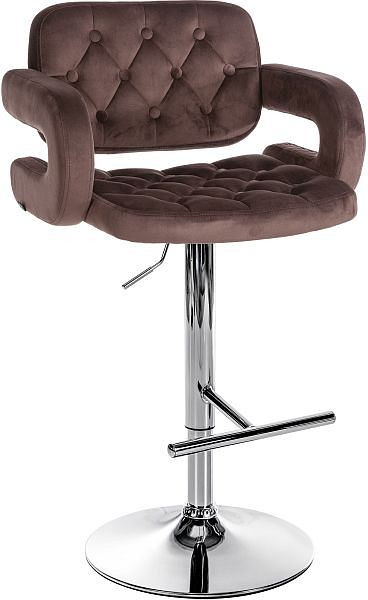 CLP Barhocker Dublin Samt chrom, braun, 323509, 4255716308803
