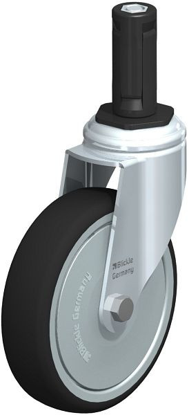 Blickle LKRA-PATH 126K-11-FK-ER13 Apparate-Lenkrolle mit Expander, Thermoplastisches Polyurethan, Grau, 848910