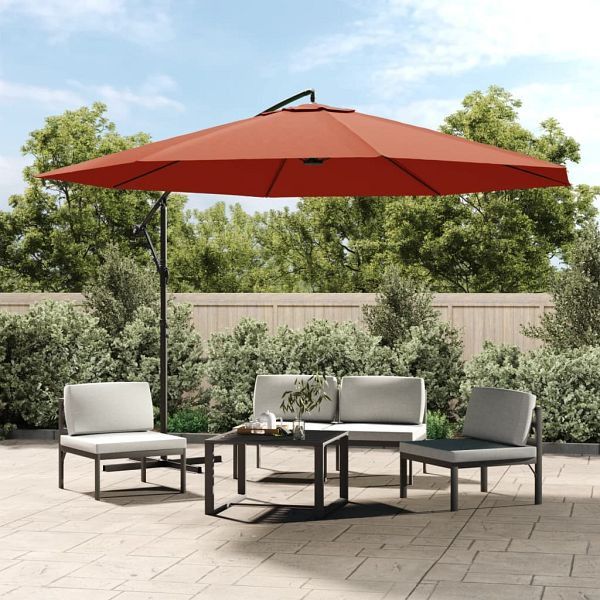 vidaXL Ampelschirm mit Aluminium-Mast 350 cm Terrakotta-Farbton, 44508