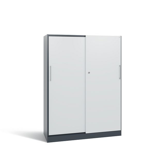C+P Schiebetürenschrank Asisto, H1635xB1200xT435 mm, Anthrazit/Grau/DBS Hellgrau, 142011-000 S10095