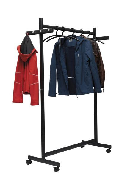 Deskin Reihengarderobe Samba, pulverbeschichtetes Metall mattschwarz RAL 9004, Höhe 1725 x Breite 1052 x Tiefe 430 mm, 348530