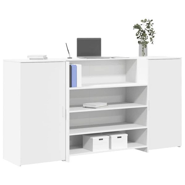 vidaXL Empfangstheke Weiß 200x50x103,5 cm Holzwerkstoff, 3324178
