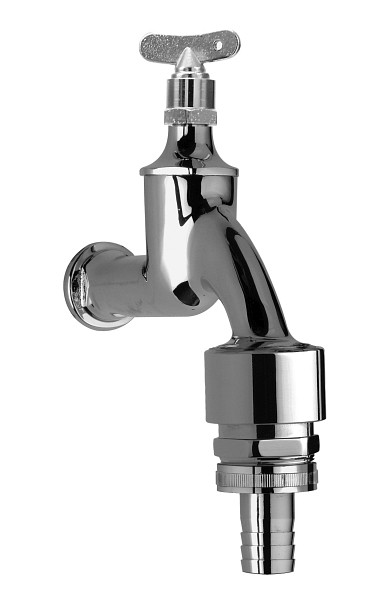 Benkiser Auslaufventil 1/ Zoll mit Steckschlüssel-Oberteil, Schlauchverschraubung 3/4 Zoll, 7201275