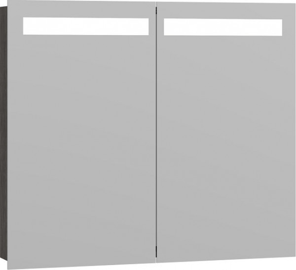 Scanbad Multo Global Spiegelschrank mit Licht, 2 Türen 70x80 cm Pine grau, Steckdose E, S438-117