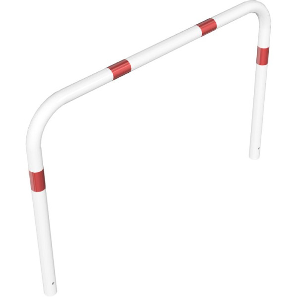 Stein HGS Anlehnbügel/Absperrbügel -Sylt-, 1000mm/600mm/1500mm, weiß beschichtet mit rot reflektierenden Leuchtstreifen, Bügel: Ø 60 mm, 465.07b-wr