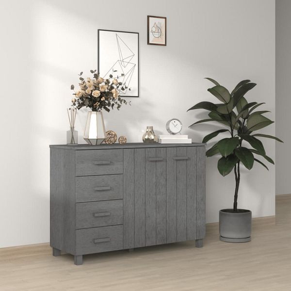 vidaXL Sideboard HAMAR Dunkelgrau 113x40x80 cm Massivholz Kiefer, 340446